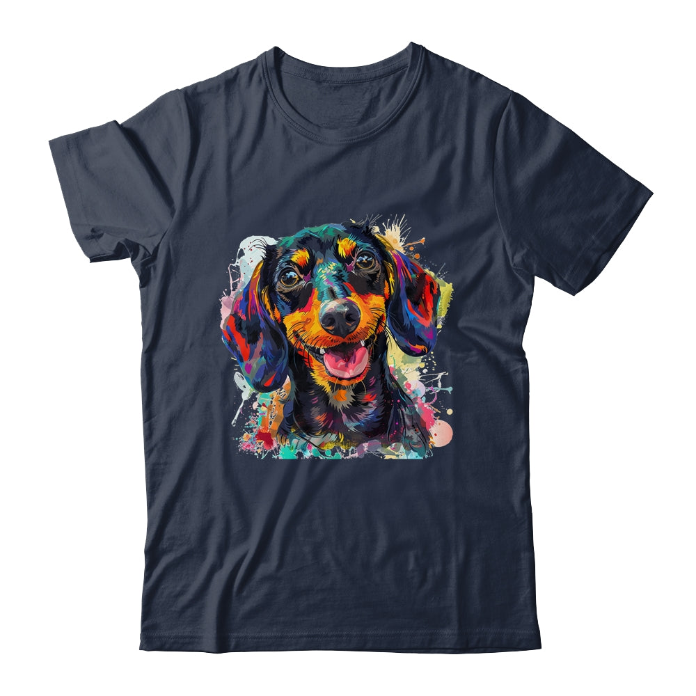 Dachshund Mom Lover Puppy Dog Watercolor Tie Dye Painting Shirt & Tank Top | siriusteestore