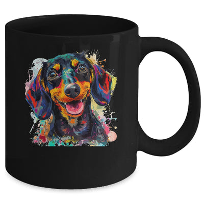 Dachshund Mom Lover Puppy Dog Watercolor Tie Dye Painting Mug | siriusteestore