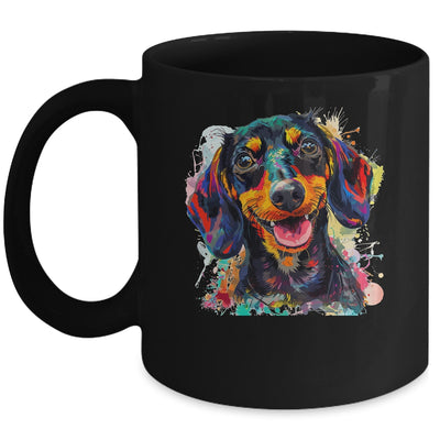 Dachshund Mom Lover Puppy Dog Watercolor Tie Dye Painting Mug | siriusteestore