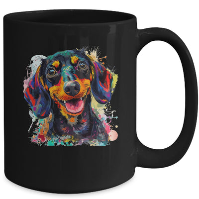 Dachshund Mom Lover Puppy Dog Watercolor Tie Dye Painting Mug | siriusteestore