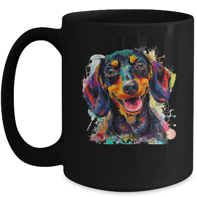 Dachshund Mom Lover Puppy Dog Watercolor Tie Dye Painting Mug | siriusteestore