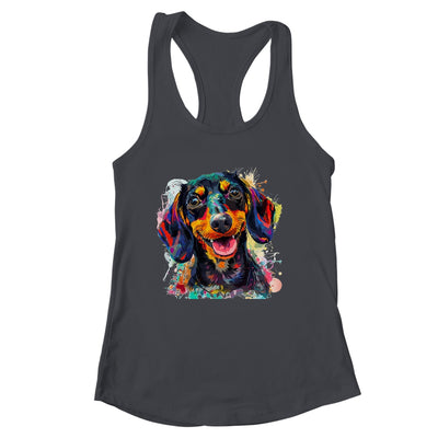 Dachshund Mom Lover Puppy Dog Watercolor Tie Dye Painting Shirt & Tank Top | siriusteestore