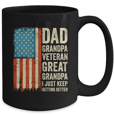 Dad Grandpa Veteran Great Grandpa From Grandkids Fathers Day Mug | siriusteestore