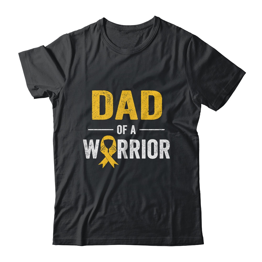 Dad Of A Warrior Childhood Cancer Awareness Family Ribbon Shirt & Hoodie | siriusteestore