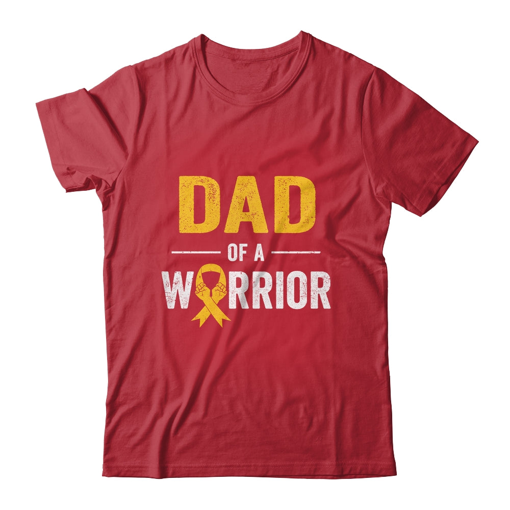 Dad Of A Warrior Childhood Cancer Awareness Family Ribbon Shirt & Hoodie | siriusteestore
