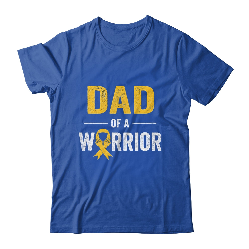 Dad Of A Warrior Childhood Cancer Awareness Family Ribbon Shirt & Hoodie | siriusteestore