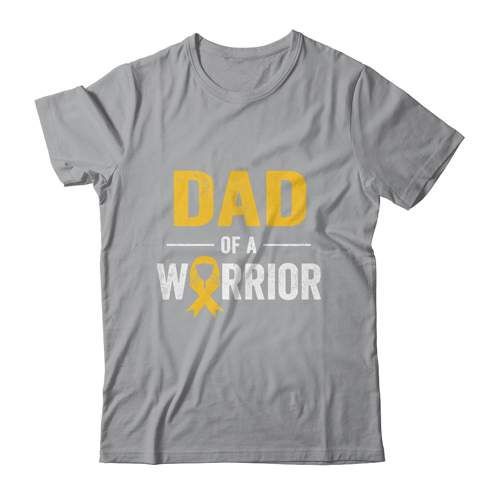 Dad Of A Warrior Childhood Cancer Awareness Family Ribbon Shirt & Hoodie | siriusteestore