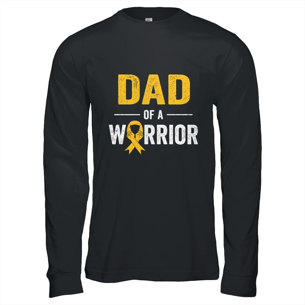 Dad Of A Warrior Childhood Cancer Awareness Family Ribbon Shirt & Hoodie | siriusteestore