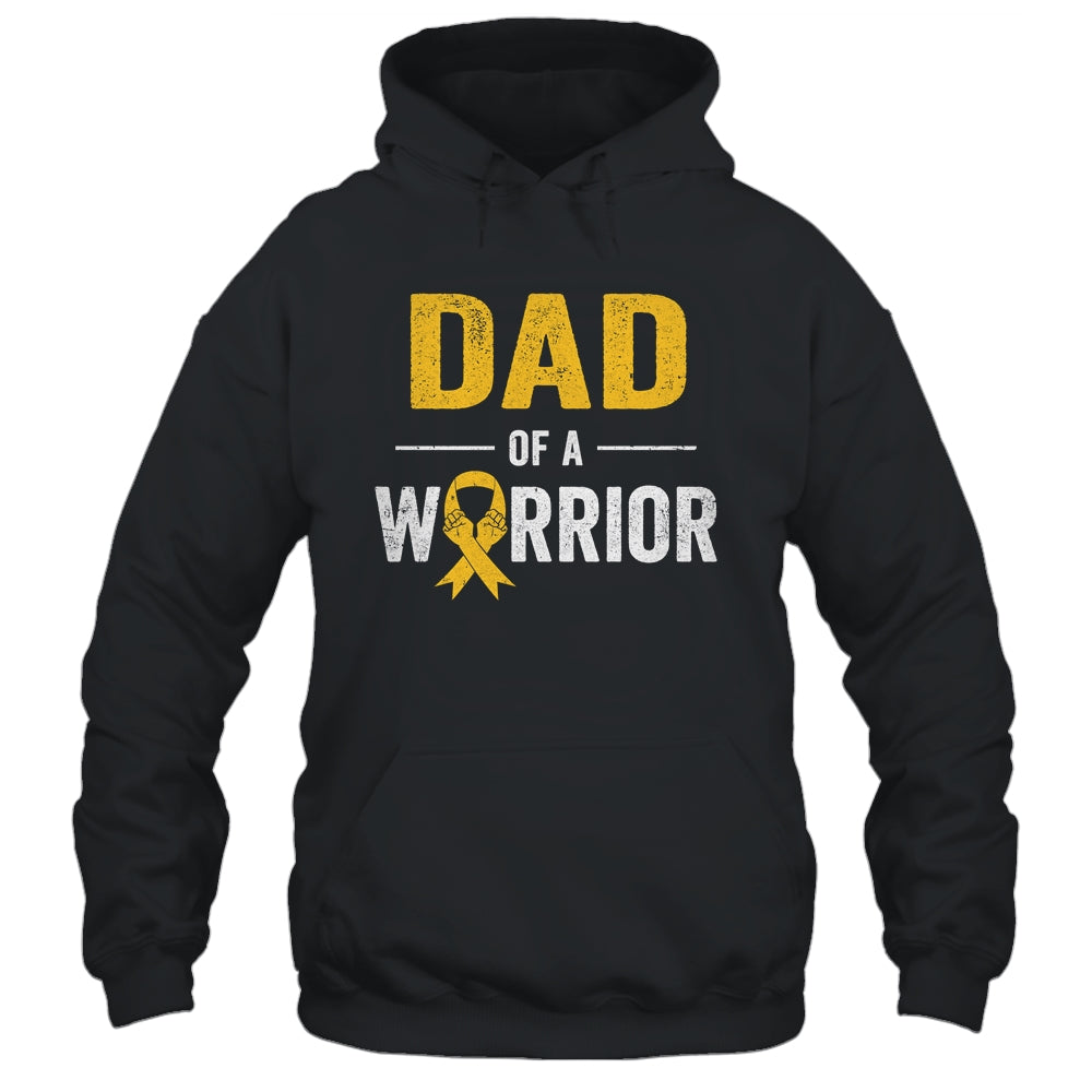 Dad Of A Warrior Childhood Cancer Awareness Family Ribbon Shirt & Hoodie | siriusteestore