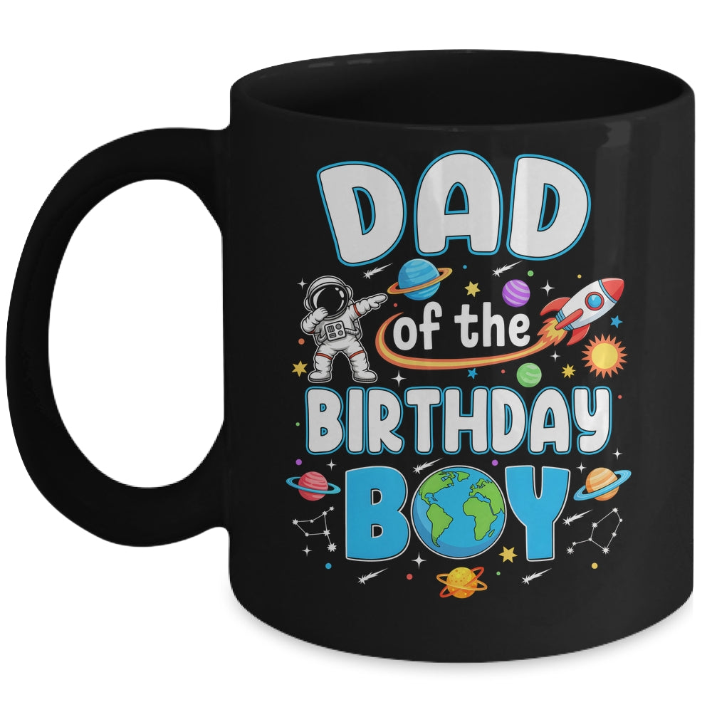 Dad Of The Birthday Boy Astronaut Family Space Planets Mug | siriusteestore