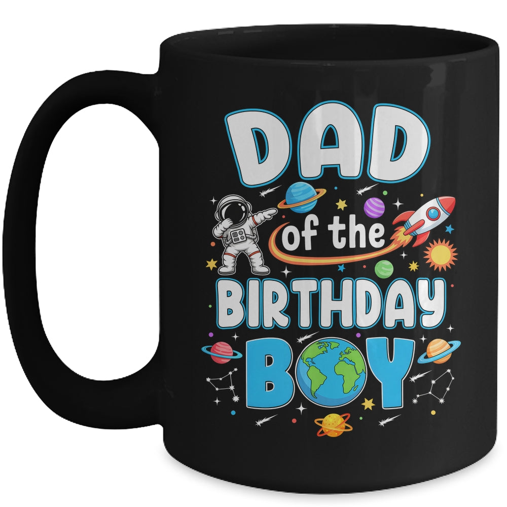 Dad Of The Birthday Boy Astronaut Family Space Planets Mug | siriusteestore