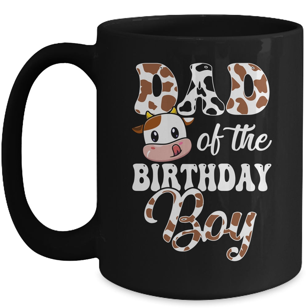 Dad Of The Birthday Boy Cow Farm 1st Birthday Boy Mug | siriusteestore