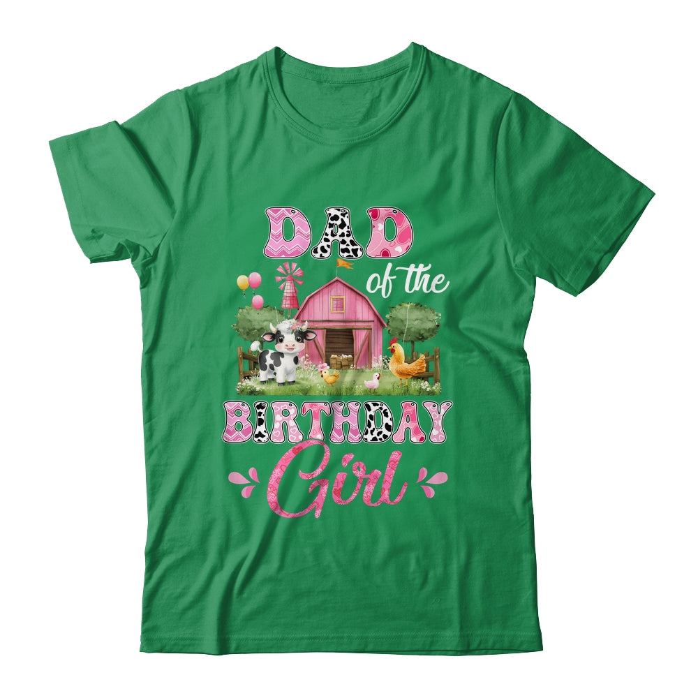 Dad Of The Birthday Girl 1st Birthday Cow Farm Family Shirt & Hoodie | siriusteestore