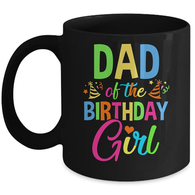 Dad Of The Birthday Girl Glows Retro 80's Party Family Mug | siriusteestore