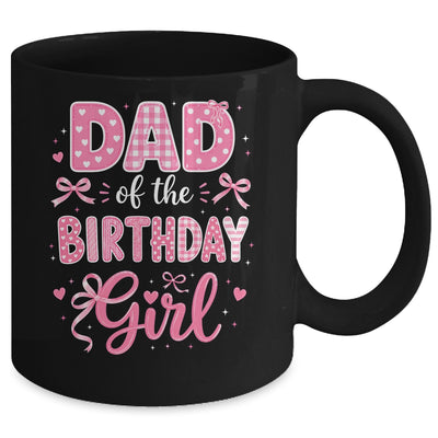 Dad Of The Birthday Girl Matching Pink Coquette Bow Mug | siriusteestore