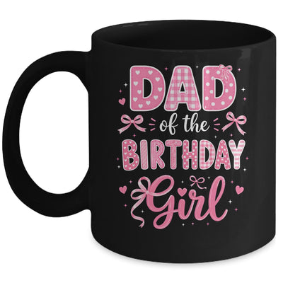 Dad Of The Birthday Girl Matching Pink Coquette Bow Mug | siriusteestore