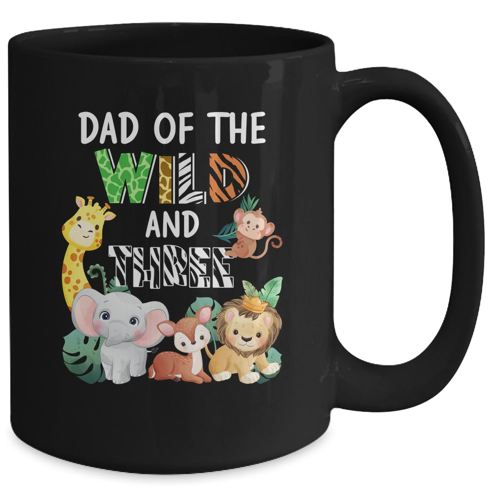 Dad Of The Wild And Three Zoo Theme Birthday Safari Mug | siriusteestore