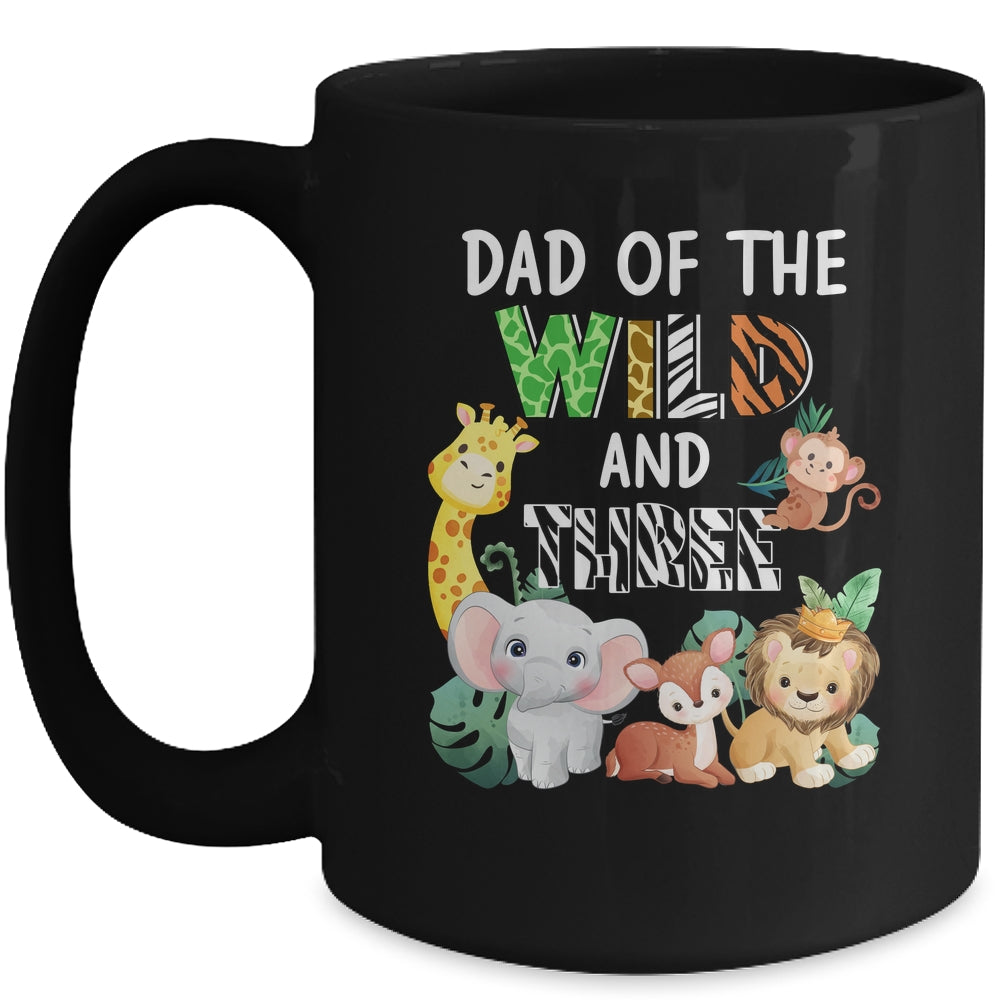 Dad Of The Wild And Three Zoo Theme Birthday Safari Mug | siriusteestore