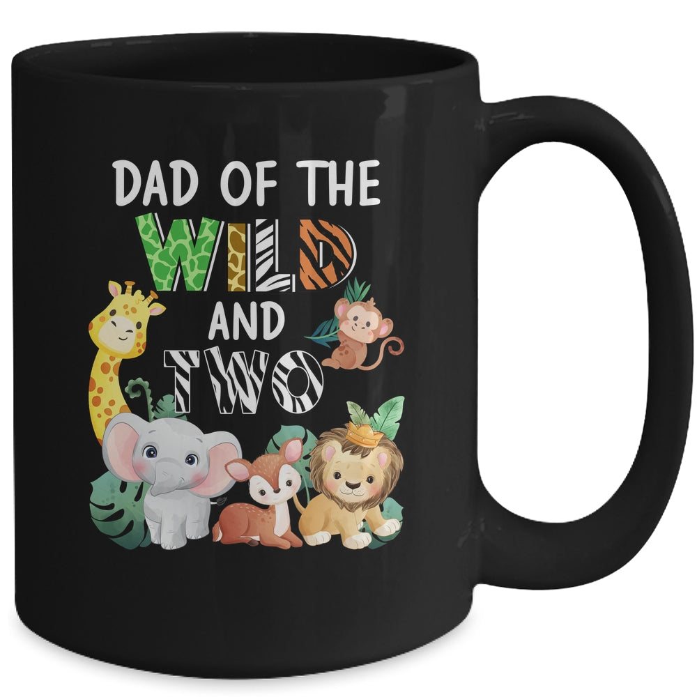 Dad Of The Wild And Two Zoo Theme Birthday Safari Mug | siriusteestore