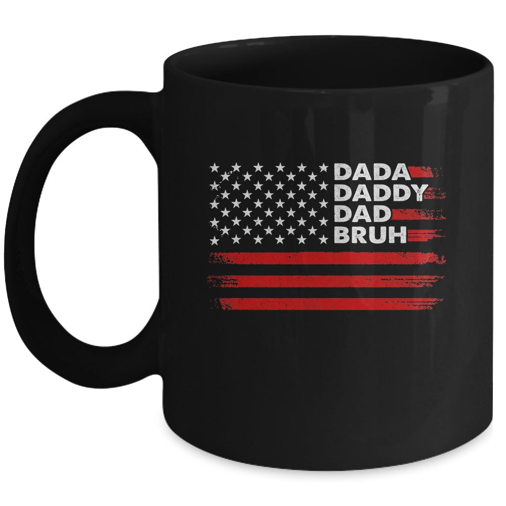 Dada Daddy Dad Bruh Happy Funny Fathers Day US Flag Mug | siriusteestore