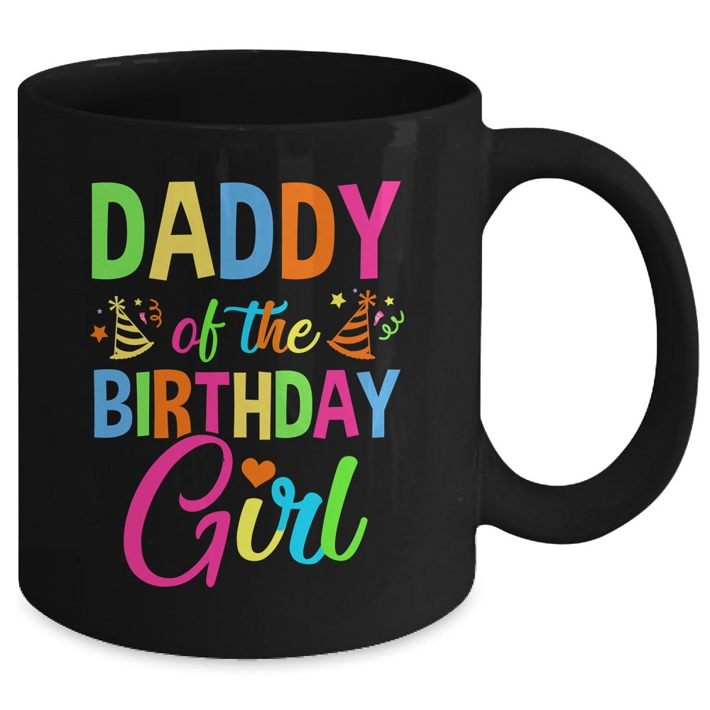 Daddy Of The Birthday Girl Glows Retro 80's Party Family Mug | siriusteestore