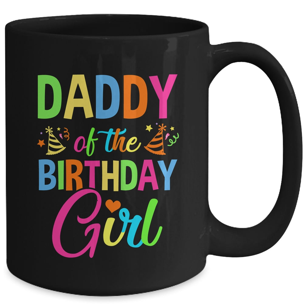 Daddy Of The Birthday Girl Glows Retro 80's Party Family Mug | siriusteestore