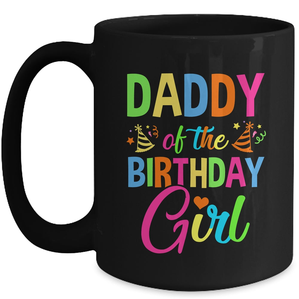 Daddy Of The Birthday Girl Glows Retro 80's Party Family Mug | siriusteestore