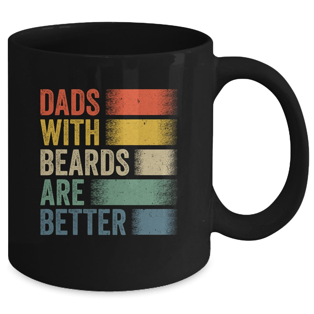 Dads With Beards Are Better Funny Dad Fathers Day Retro Mug | siriusteestore