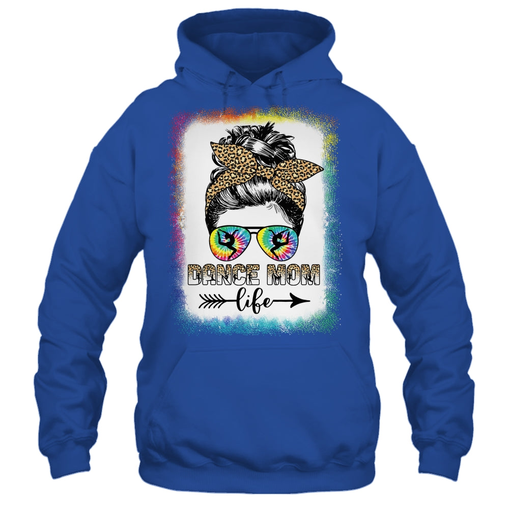 Dance Mom Dancer Mother's Day Leopard Messy Bun Tie Dye Shirt & Tank Top | siriusteestore