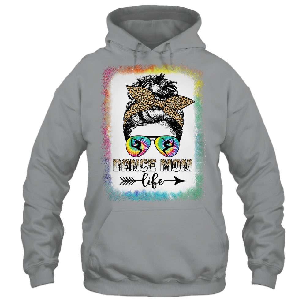Dance Mom Dancer Mother's Day Leopard Messy Bun Tie Dye Shirt & Tank Top | siriusteestore