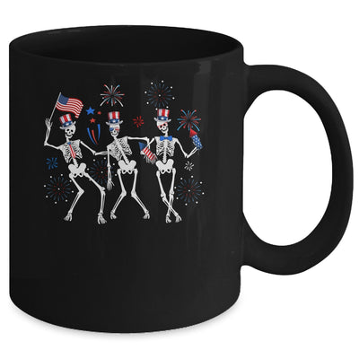 Dancing Skeleton 4th Of July American Flag Skellies Mug | siriusteestore