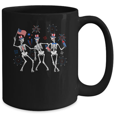 Dancing Skeleton 4th Of July American Flag Skellies Mug | siriusteestore