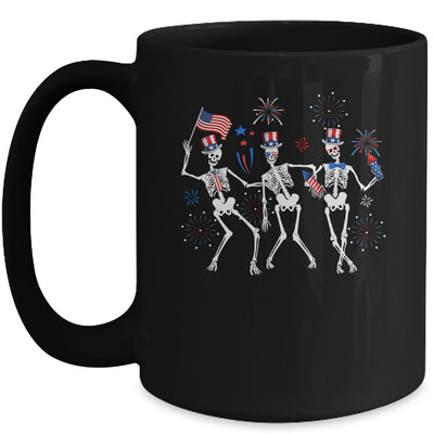 Dancing Skeleton 4th Of July American Flag Skellies Mug | siriusteestore
