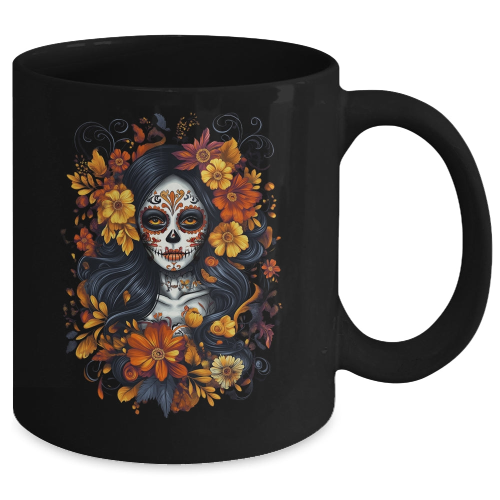De Los Muertos La Catrina Day Of Dead Sugar Skull Halloween Mug | siriusteestore