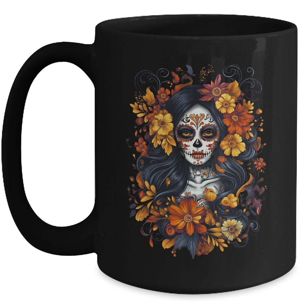 De Los Muertos La Catrina Day Of Dead Sugar Skull Halloween Mug | siriusteestore