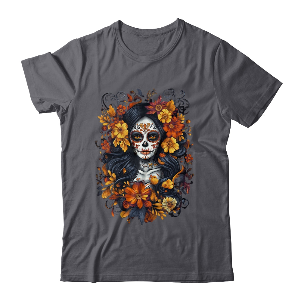 De Los Muertos La Catrina Day Of Dead Sugar Skull Halloween Shirt & Sweatshirt | siriusteestore