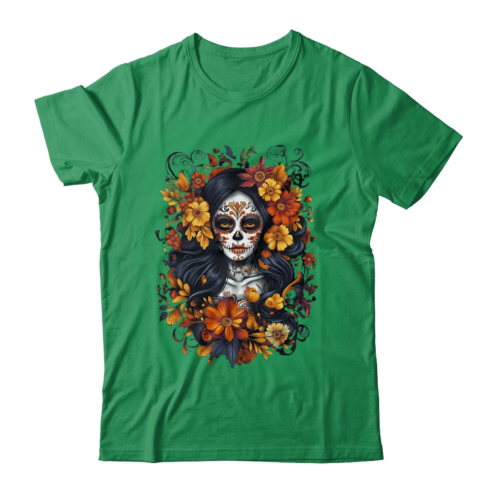 De Los Muertos La Catrina Day Of Dead Sugar Skull Halloween Shirt & Sweatshirt | siriusteestore