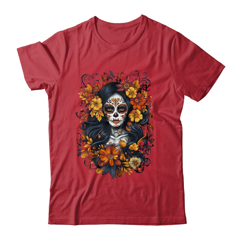 De Los Muertos La Catrina Day Of Dead Sugar Skull Halloween Shirt & Sweatshirt | siriusteestore