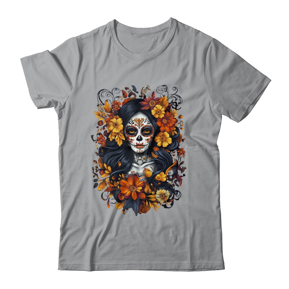 De Los Muertos La Catrina Day Of Dead Sugar Skull Halloween Shirt & Sweatshirt | siriusteestore