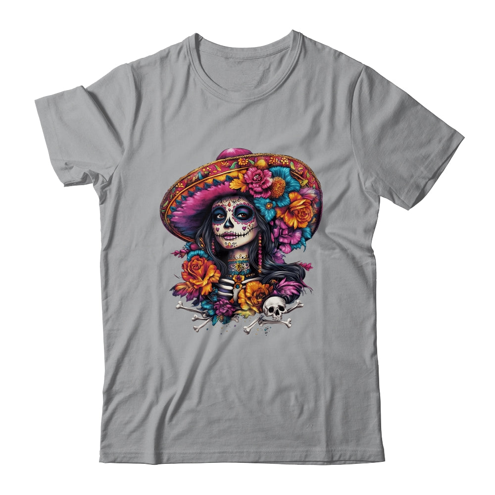 De Los Muertos La Catrina Day Of Dead Sugar Skull Women Shirt & Hoodie | siriusteestore