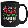 Dear Santa It Was His Fault Funny Christmas Couples Mug | siriusteestore