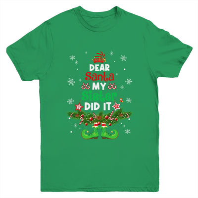 Dear Santa My Sister Did It ELF Matching Christmas Kids Youth Shirt | siriusteestore