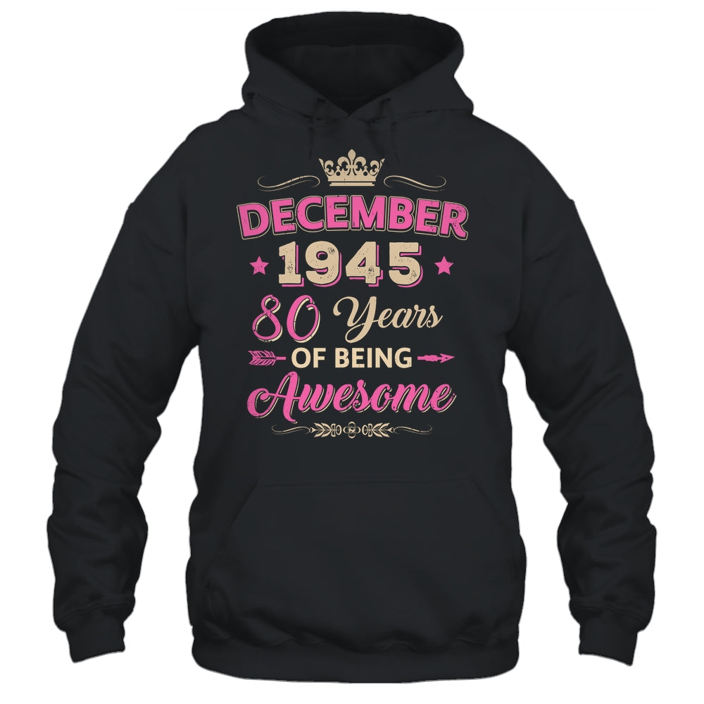December 1945 80 Years Of Being Awesome Retro 80th Birthday Shirt & Tank Top | siriusteestore