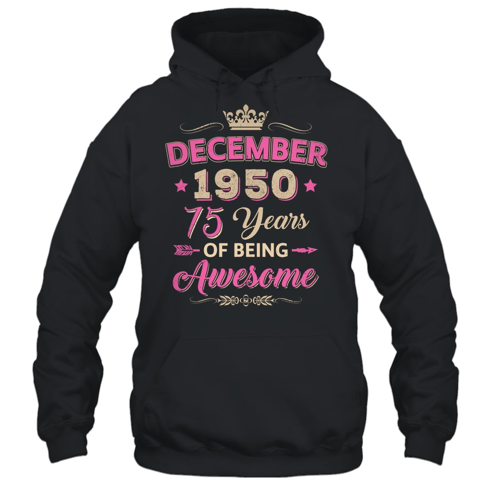 December 1950 75 Years Of Being Awesome Retro 75th Birthday Shirt & Tank Top | siriusteestore
