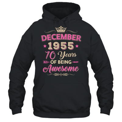 December 1955 70 Years Of Being Awesome Retro 70th Birthday Shirt & Tank Top | siriusteestore