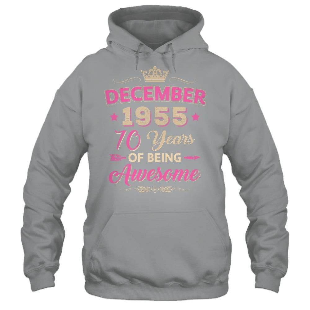December 1955 70 Years Of Being Awesome Retro 70th Birthday Shirt & Tank Top | siriusteestore