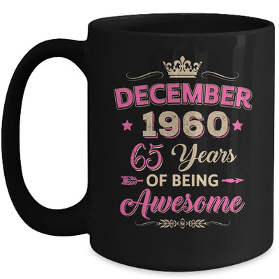 December 1960 65 Years Of Being Awesome Retro 65th Birthday Mug | siriusteestore