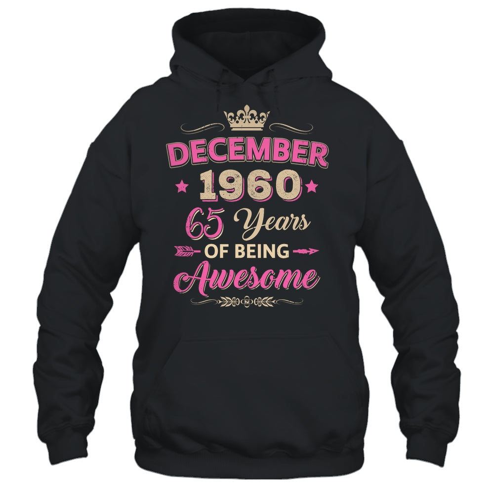December 1960 65 Years Of Being Awesome Retro 65th Birthday Shirt & Tank Top | siriusteestore
