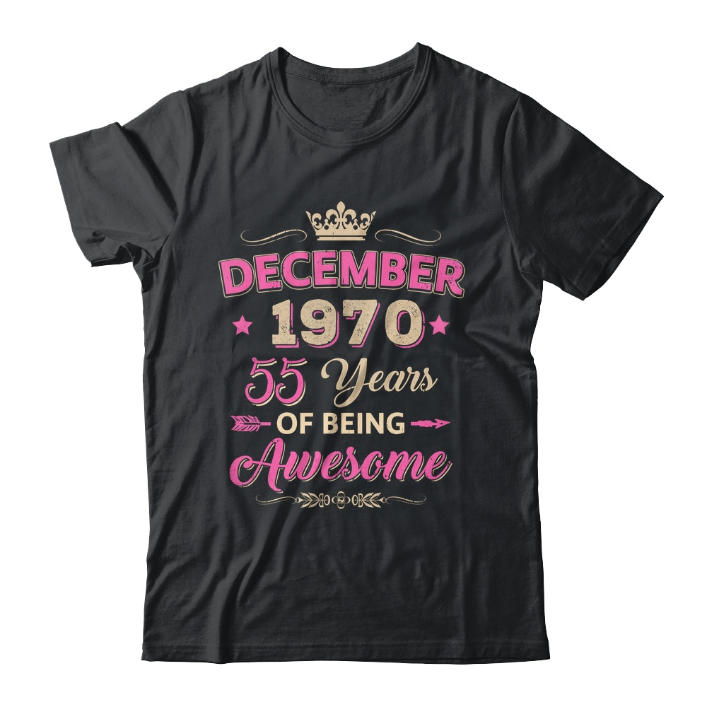December 1970 55 Years Of Being Awesome Retro 55th Birthday Shirt & Tank Top | siriusteestore