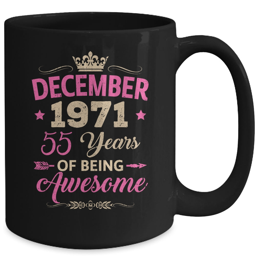 December 1971 55 Years Of Being Awesome Retro 55th Birthday Mug | siriusteestore